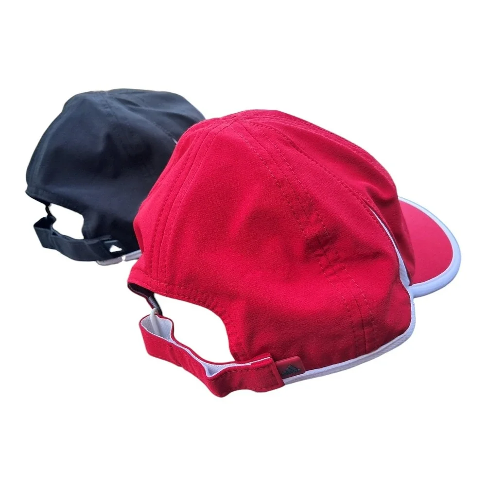Adidas Aeroready Performance Hats Bundle 2 Pack Red and Black Adjustable